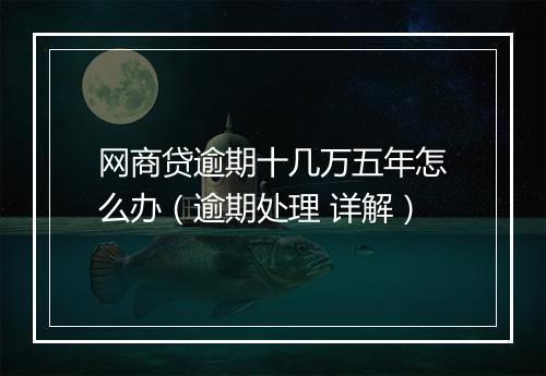网商贷逾期十几万五年怎么办（逾期处理 详解）