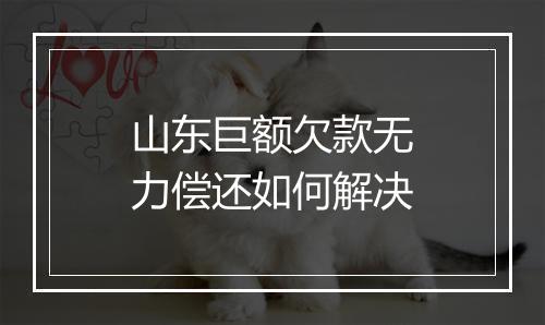 山东巨额欠款无力偿还如何解决
