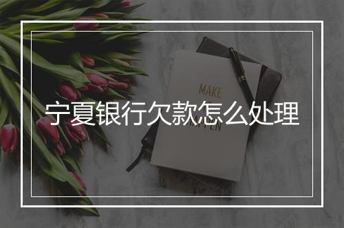 宁夏银行欠款怎么处理