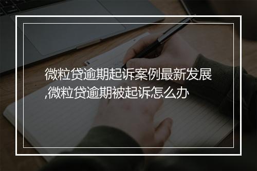 微粒贷逾期起诉案例最新发展,微粒贷逾期被起诉怎么办