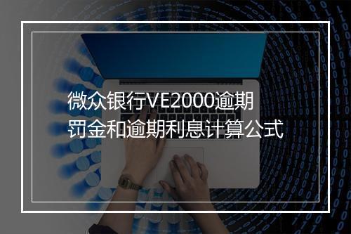 微众银行VE2000逾期罚金和逾期利息计算公式