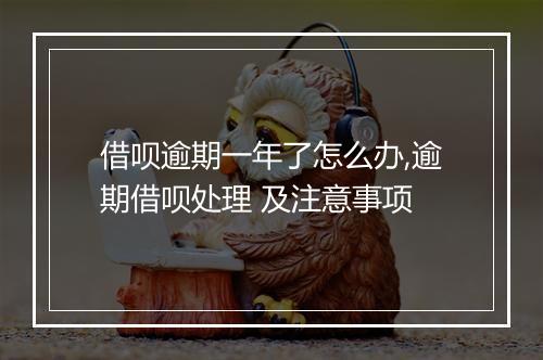 借呗逾期一年了怎么办,逾期借呗处理 及注意事项