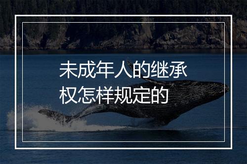 未成年人的继承权怎样规定的