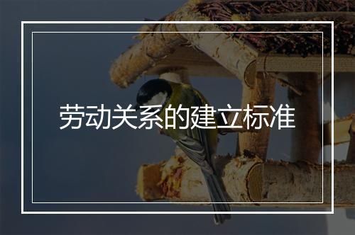 劳动关系的建立标准