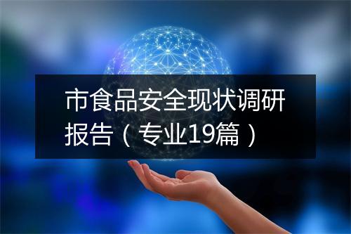 市食品安全现状调研报告（专业19篇）