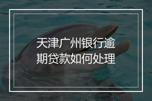 天津广州银行逾期贷款如何处理
