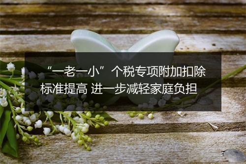 “一老一小”个税专项附加扣除标准提高 进一步减轻家庭负担