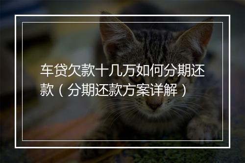 车贷欠款十几万如何分期还款（分期还款方案详解）