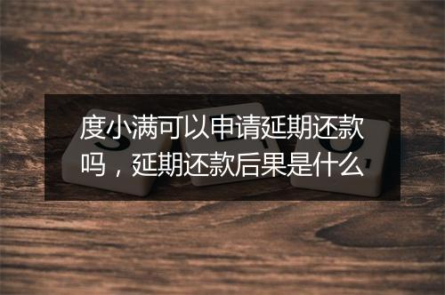 度小满可以申请延期还款吗，延期还款后果是什么