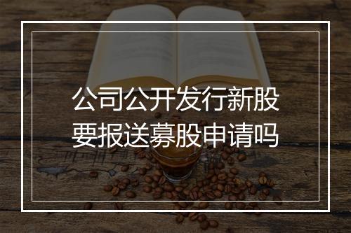 公司公开发行新股要报送募股申请吗