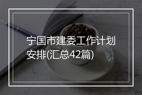 宁国市建委工作计划安排(汇总42篇)