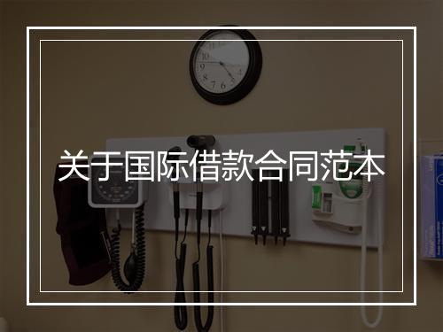 关于国际借款合同范本