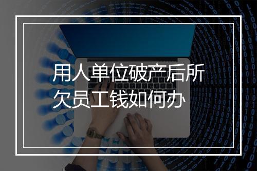 用人单位破产后所欠员工钱如何办
