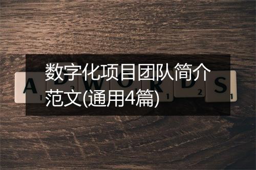 数字化项目团队简介范文(通用4篇)