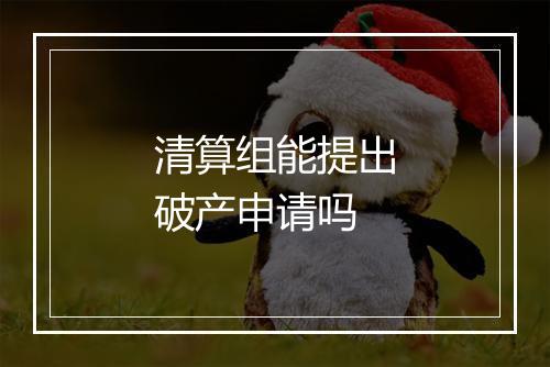 清算组能提出破产申请吗