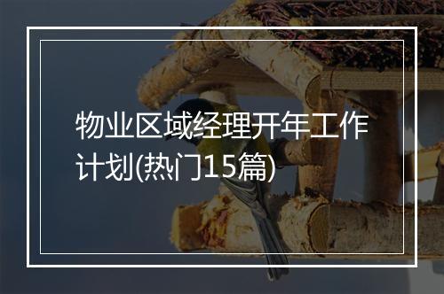 物业区域经理开年工作计划(热门15篇)