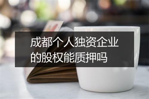 成都个人独资企业的股权能质押吗