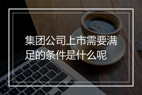 集团公司上市需要满足的条件是什么呢