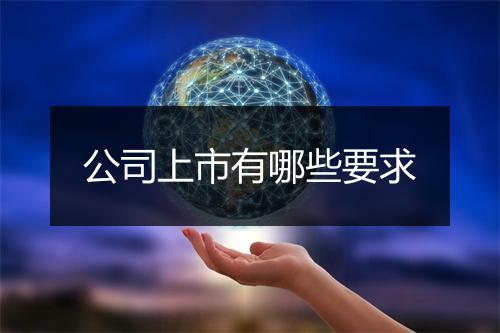 公司上市有哪些要求