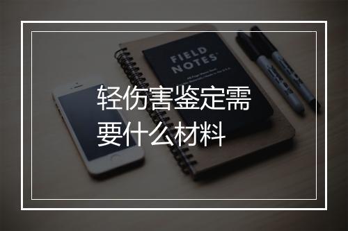 轻伤害鉴定需要什么材料