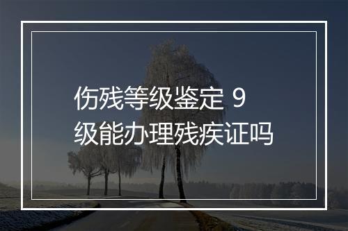 伤残等级鉴定 9 级能办理残疾证吗