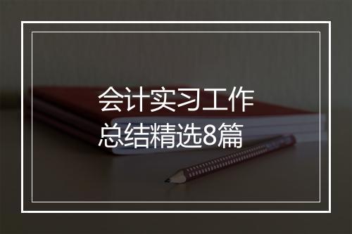 会计实习工作总结精选8篇