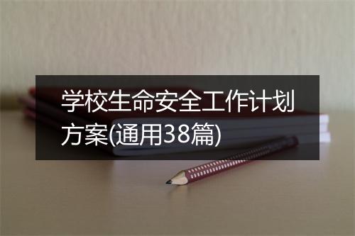 学校生命安全工作计划方案(通用38篇)