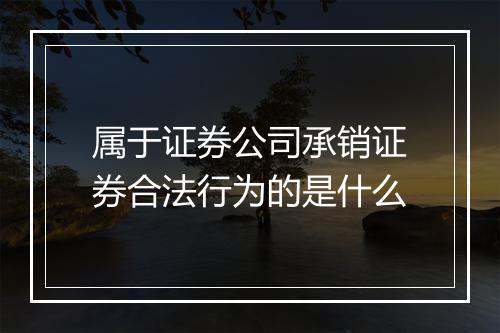 属于证券公司承销证券合法行为的是什么