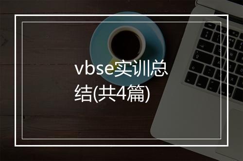 vbse实训总结(共4篇)