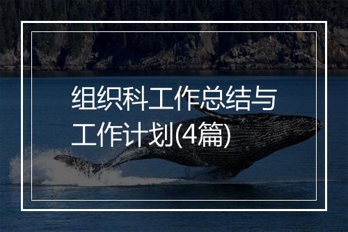 组织科工作总结与工作计划(4篇)