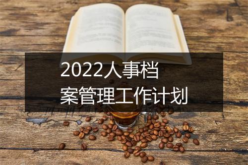 2022人事档案管理工作计划