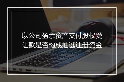 以公司盈余资产支付股权受让款是否构成抽逃注册资金