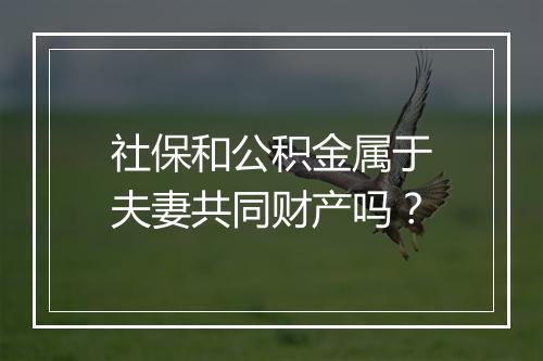 社保和公积金属于夫妻共同财产吗？
