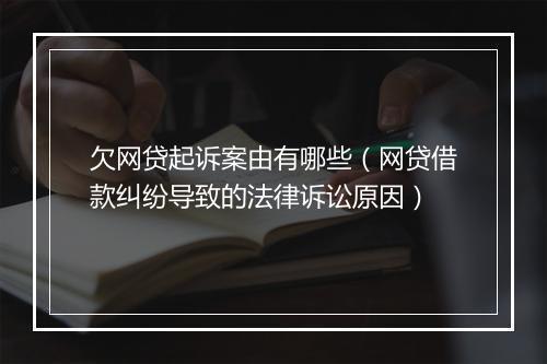 欠网贷起诉案由有哪些（网贷借款纠纷导致的法律诉讼原因）