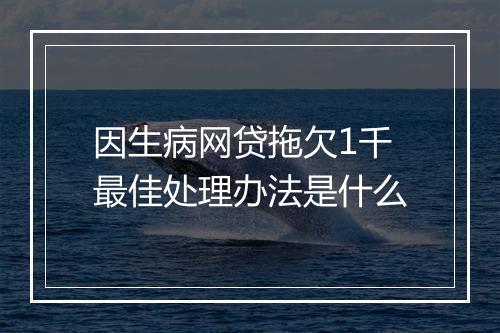 因生病网贷拖欠1千最佳处理办法是什么