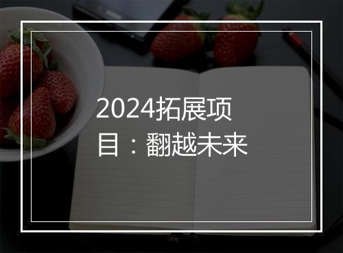 2024拓展项目：翻越未来