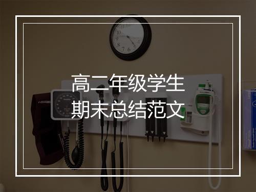 高二年级学生期末总结范文