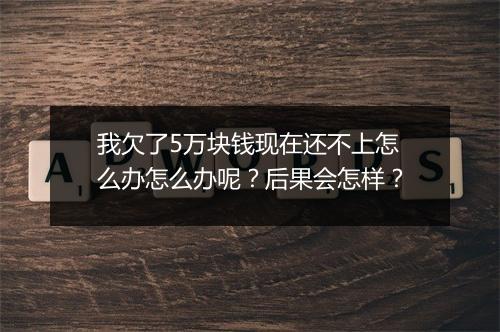 我欠了5万块钱现在还不上怎么办怎么办呢？后果会怎样？