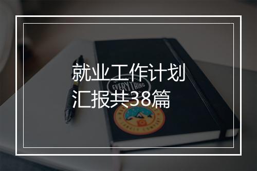 就业工作计划汇报共38篇