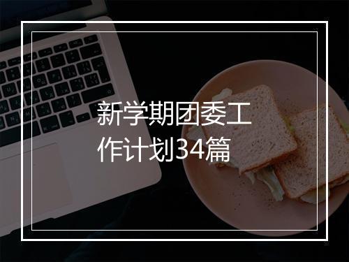 新学期团委工作计划34篇