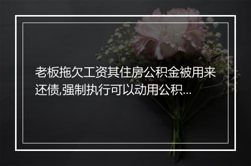 老板拖欠工资其住房公积金被用来还债,强制执行可以动用公积金吗