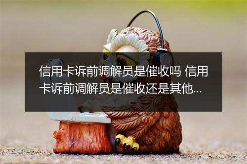 信用卡诉前调解员是催收吗 信用卡诉前调解员是催收还是其他部门