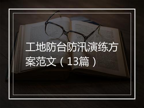 工地防台防汛演练方案范文（13篇）
