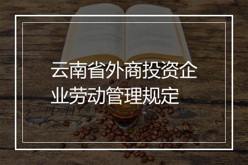 云南省外商投资企业劳动管理规定