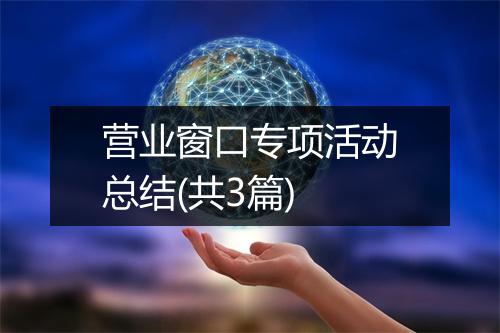 营业窗口专项活动总结(共3篇)