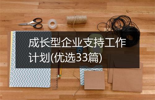 成长型企业支持工作计划(优选33篇)