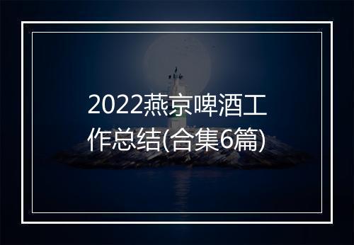 2022燕京啤酒工作总结(合集6篇)