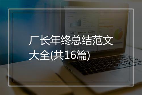 厂长年终总结范文大全(共16篇)