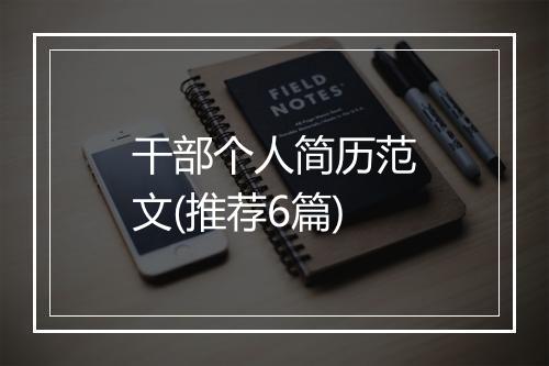 干部个人简历范文(推荐6篇)