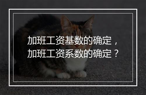 加班工资基数的确定，加班工资系数的确定？